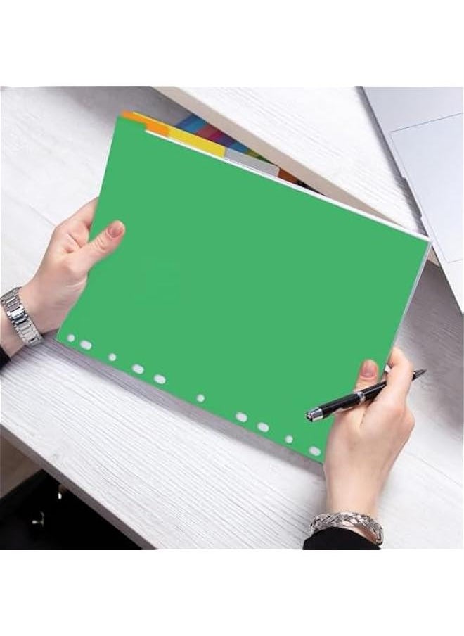 MOXO - 12  3 Ring Binder Dividers, Assorted Color Folder Dividers with 11 Hole for 3 Ring Binder, Thick Plastic File Tabs Binder Dividers for 234611 Ring Binders, 11.6 X 8.7 Inch6 Colors - Image 1