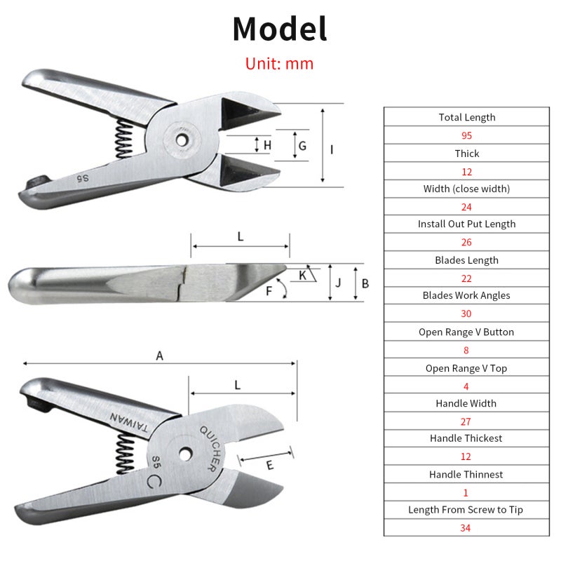 Pneumatic Scissors Gold Alloy Steel Cutter Head - Mute Design Lightweight Pneumatic Wire Cutter for Industrial Wire Cutting, Jewelry Making, Fencing Work - Image 3