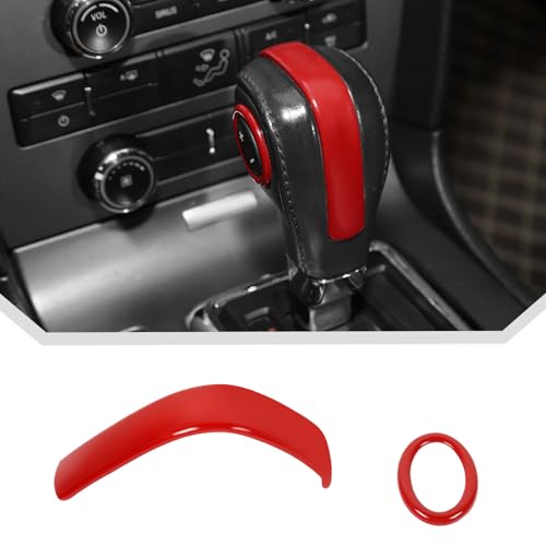JeCar Red Shifter Knob Cover Trim Interior Accessories for 20102014 Ford Mustang - Image 1