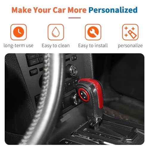 JeCar Red Shifter Knob Cover Trim Interior Accessories for 20102014 Ford Mustang - Image 3