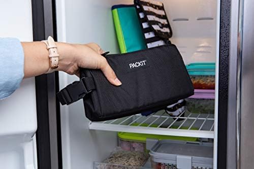 PACKIT صندوق الوجبات الخفيفة القابل للتجميد من باكيت، أسود، مزود بتقنية إيكو فريز، قابل للطي، قابل لإعادة الاستخدام، إغلاق بسحاب مع مقبض بكلة، مثالي لجميع الأعمار والوجبات الخفيفة الطازجة أثناء التنقل - Image 4