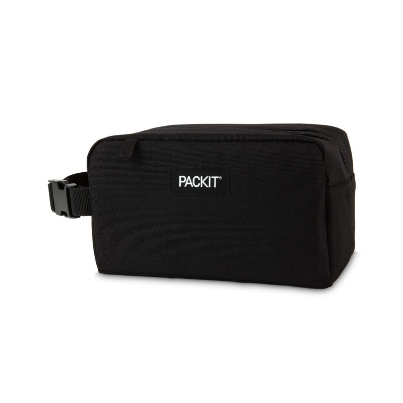 PACKIT صندوق الوجبات الخفيفة القابل للتجميد من باكيت، أسود، مزود بتقنية إيكو فريز، قابل للطي، قابل لإعادة الاستخدام، إغلاق بسحاب مع مقبض بكلة، مثالي لجميع الأعمار والوجبات الخفيفة الطازجة أثناء التنقل - Image 2