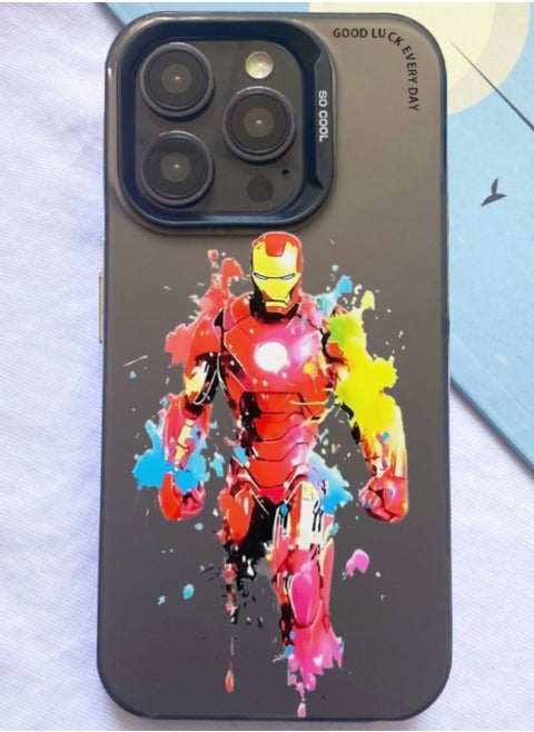 iPhone 15 Pro Max Case, PC Hard Phone Protective Case with Marvel Iron-Man Pattern, Anti-Scratch Shockproof Anti-Yellowing Case Cover for Apple iPhone 15 Pro Max 6.7''