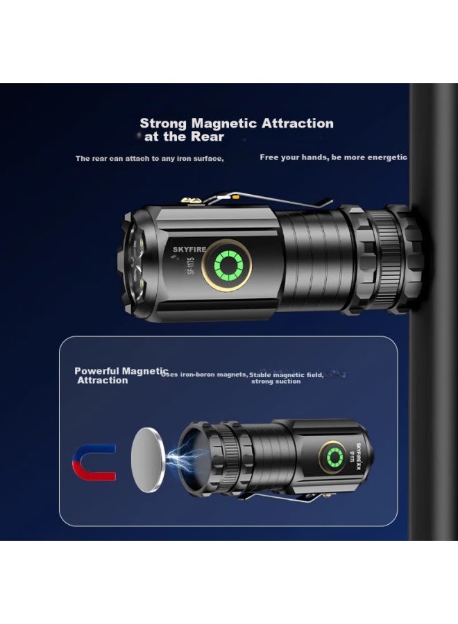 SkyFire Tianhuo Mini Flashlight High Brightness Compact Portable Magnetic Work Light Ultra-long Battery Life Rechargeable Outdoor Repair Lamp - Image 3