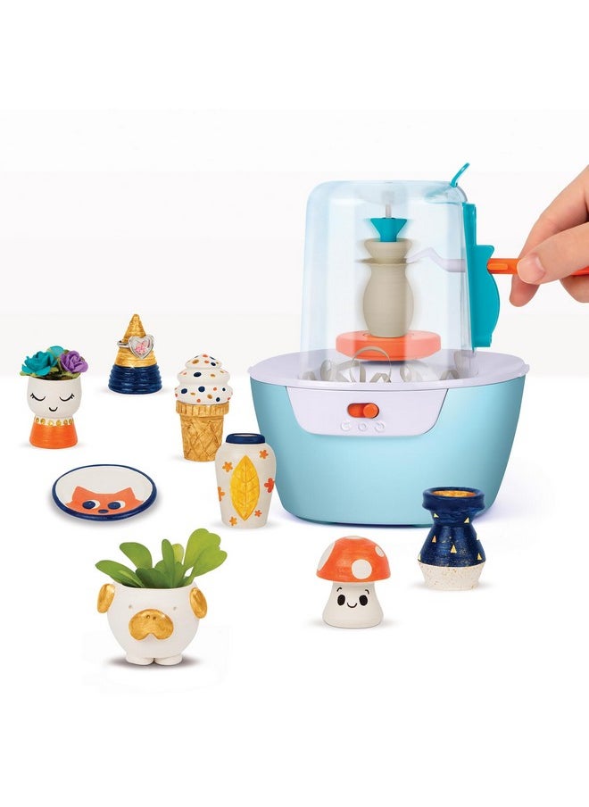 Make It Real Make It Real Mini Pottery Studio - 26-Piece DIY Pottery Kit with Mess-Free Air Dry Clay - Create 10 Miniature Projects, Beginner to Master Levels - Innovative Centering Tool - Great for Kids Ages 8  - Image 4