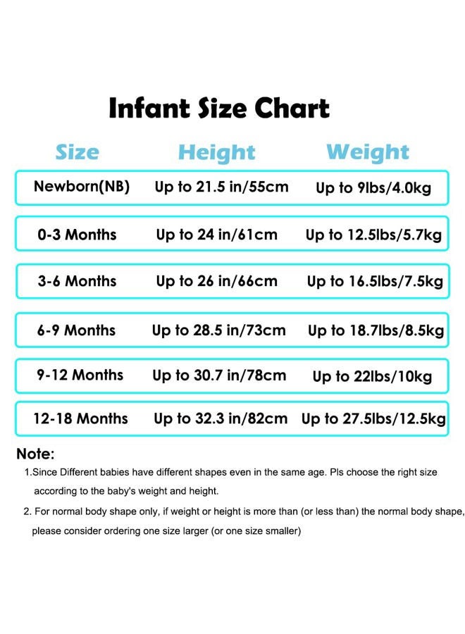 Aablexema Baby Footie Pajamas with Mittens - 3 Pcs Infant Girls Boys Footed Onesies Sleeper Newborn Cotton Sleepwear Outfits, Gkpd01(zipper), 0-3 Months - Image 5