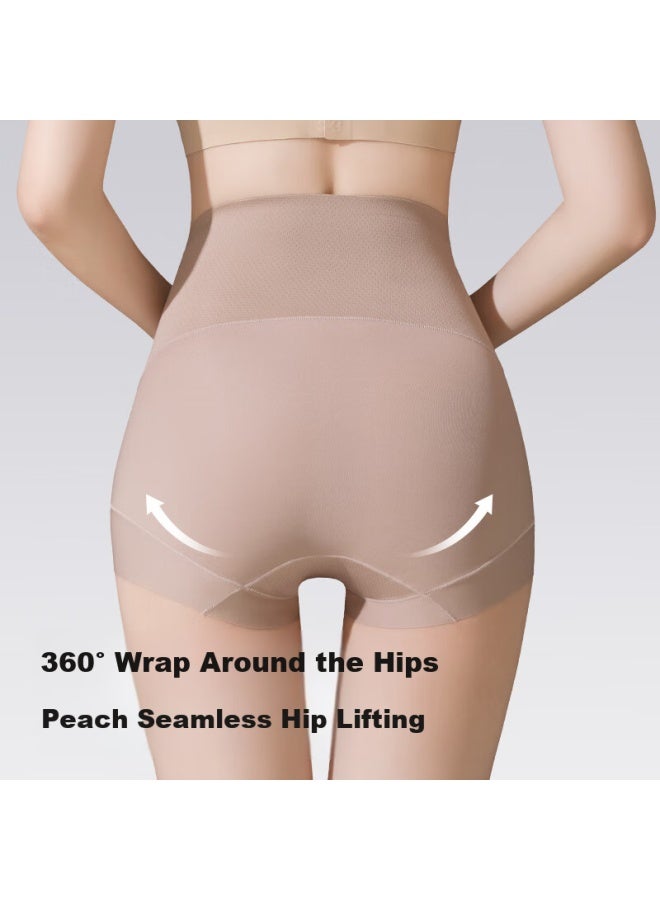 Gracewell High-waisted Tummy Control Lifting Women's Underwear 7a Antibacterial Seamless No Wedgie Tummy Slimming Shapewear Brown+skin XL - Image 5