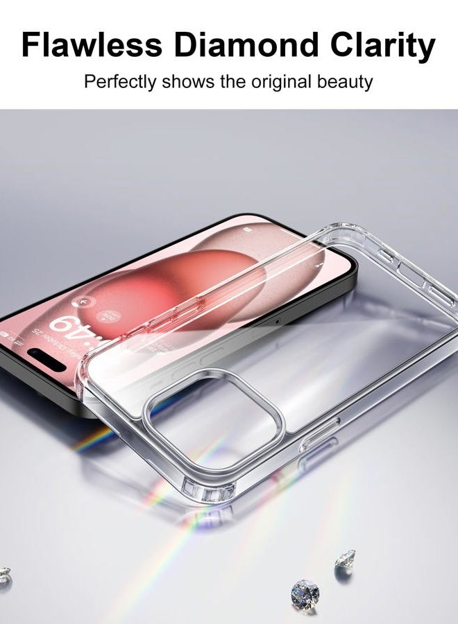 HOOMIL for iPhone 15 Case Clear, Anti-Yellowing Transparent Hard Back and Soft Edge, Military Grade Drop Protection Phone Cover - Crystal Clear - Image 3