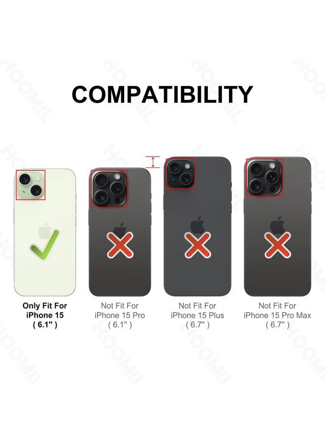 HOOMIL for iPhone 15 Case Clear, Anti-Yellowing Transparent Hard Back and Soft Edge, Military Grade Drop Protection Phone Cover - Crystal Clear - Image 2