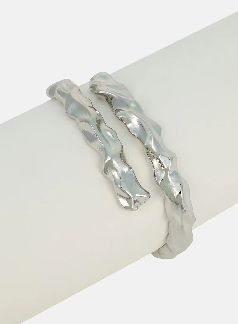 SOHI  Women The Crumple-Wrap Cuff Bracelet | Metallic  Colour | One-Size | Metallic Alloy Material | Adjustable Closure | Bracelet For Casual & Evening Wear for Women | Best Price UAE