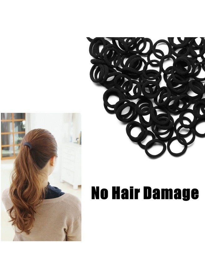 ZIBUYU® 100Pcs Black Hair Bands for Girls 0.7 Inch Tiny Hair Elastics Hair Ties No Tangle Scrunchies Fashion Girls Hair Elastics - Image 4