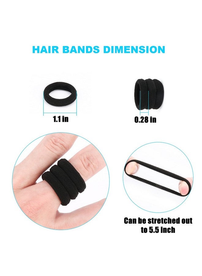 ZIBUYU® 100Pcs Black Hair Bands for Girls 0.7 Inch Tiny Hair Elastics Hair Ties No Tangle Scrunchies Fashion Girls Hair Elastics - Image 3