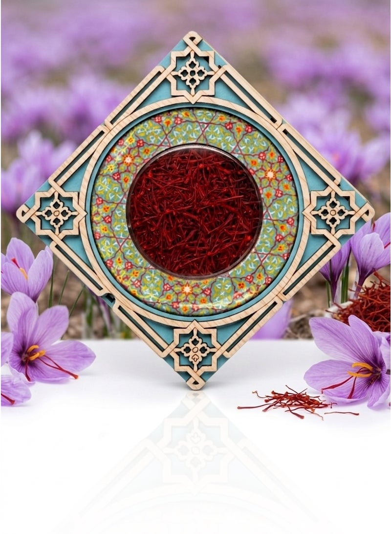 ZARCHIN Wooden Saffron Box and 10gm Super Negin Saffron - Image 1