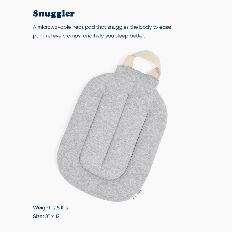 Bearaby Heat Pad - Microwavable Hot Water Bottle for Cramps - Warm Compress - Machine Washable, Sustainable Heated Bottle (Moonstone Grey, 8â€ x 12â€) - Image 2