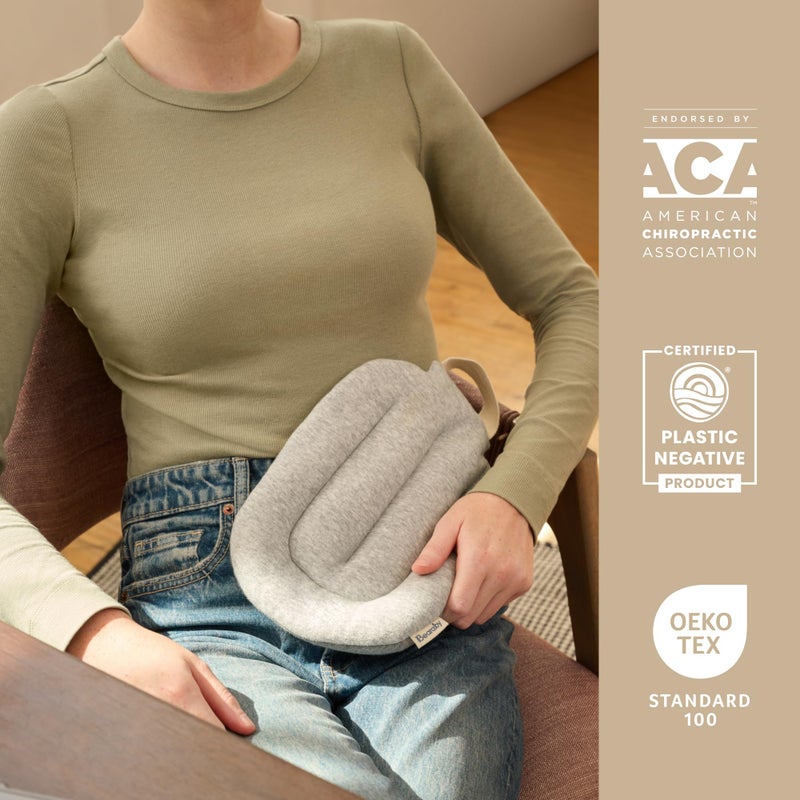 Bearaby Heat Pad - Microwavable Hot Water Bottle for Cramps - Warm Compress - Machine Washable, Sustainable Heated Bottle (Moonstone Grey, 8â€ x 12â€) - Image 5