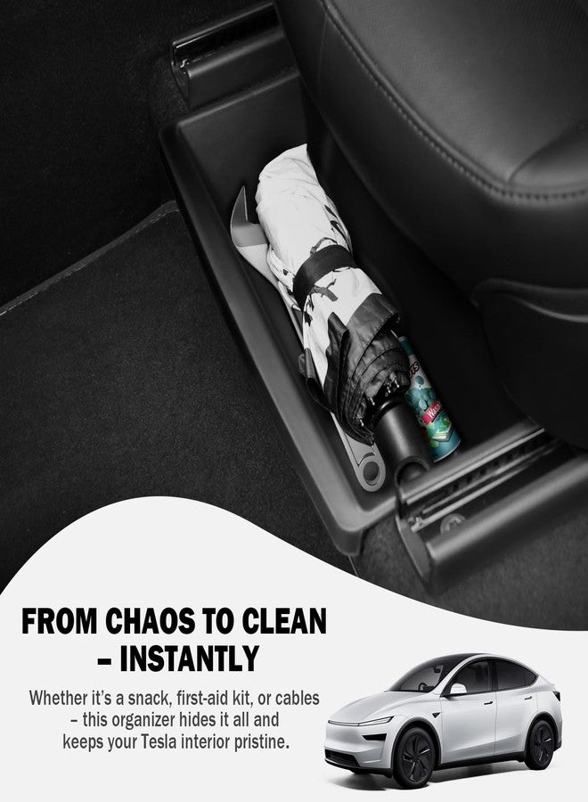 Abystar Under Seat Storage Box for 2026 Tesla Model Y Juniper, Hidden Organizer Tray for Front Passenger Seat, Custom Fit Interior Accessory for Tesla New Model Y Juniper, Anti-Slip & Durable - Image 3