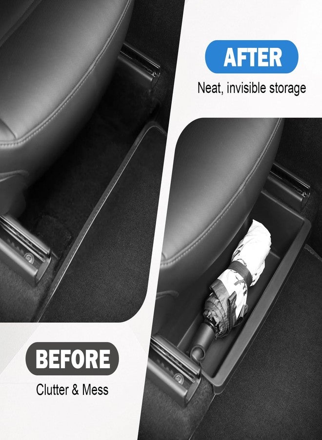 Abystar Under Seat Storage Box for 2026 Tesla Model Y Juniper, Hidden Organizer Tray for Front Passenger Seat, Custom Fit Interior Accessory for Tesla New Model Y Juniper, Anti-Slip & Durable - Image 2