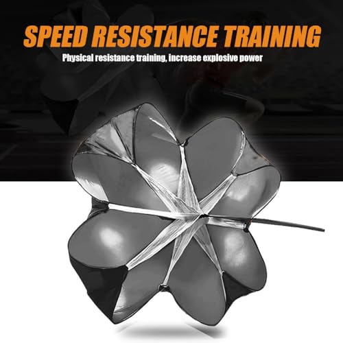 Nusogon Running Speed Training, 56 inch Speed Drills Resistance Parachute Running Sprint Chute Soccer Football Sport Speed Training（Black） - Image 4