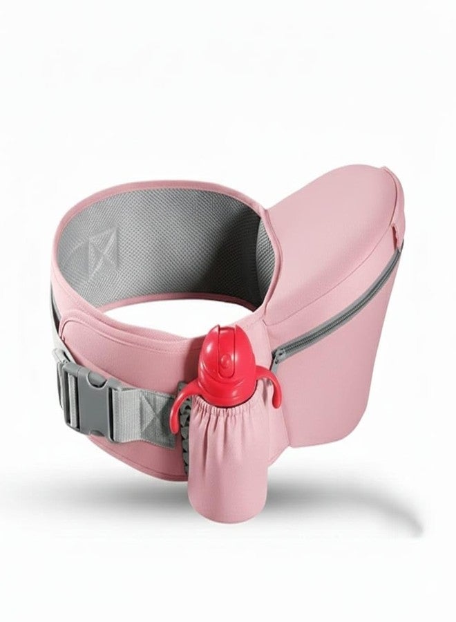 hierax Baby Carrier Bag with Hip Seat, Ergonomic Design with Breathable Mesh Panels, Multiple Carrying Positions, (Baby Pink) - Image 4