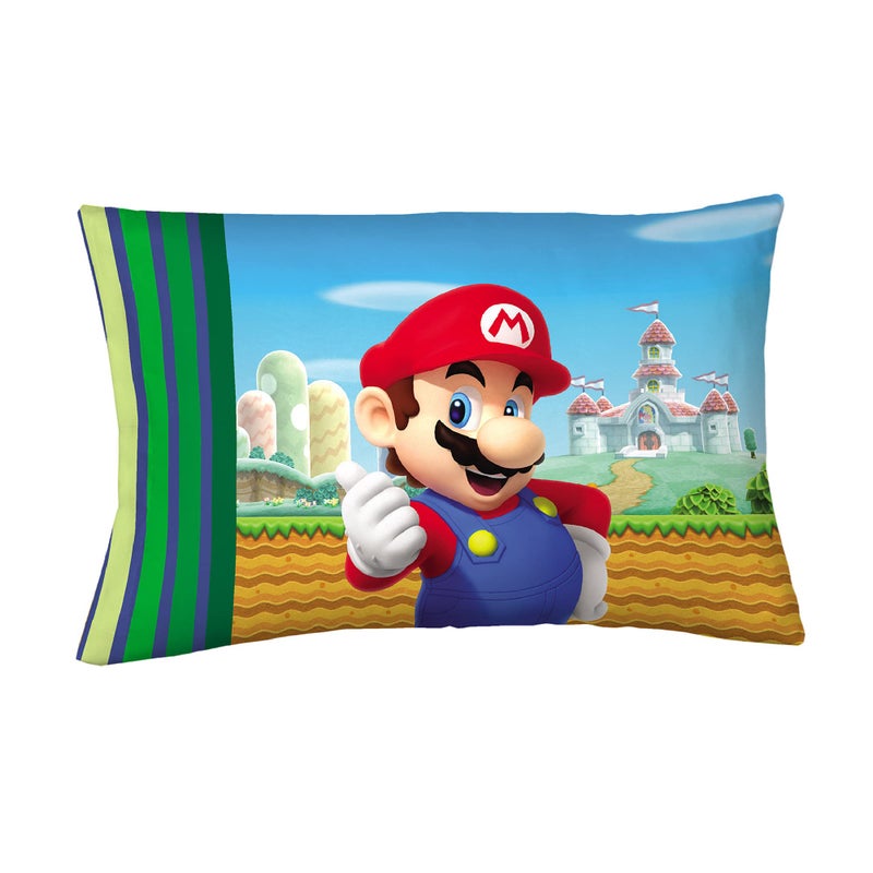 Franco Kids Bedding Super Soft Microfiber Reversible Pillowcase, 20 in x 30 in, Mario - Image 1