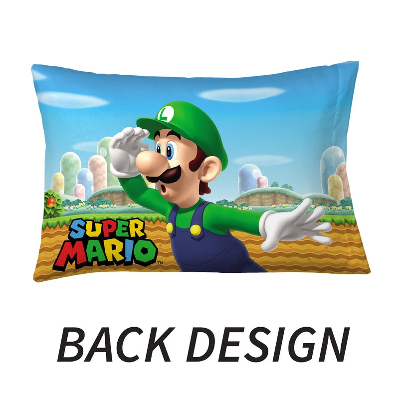 Franco Kids Bedding Super Soft Microfiber Reversible Pillowcase, 20 in x 30 in, Mario - Image 2