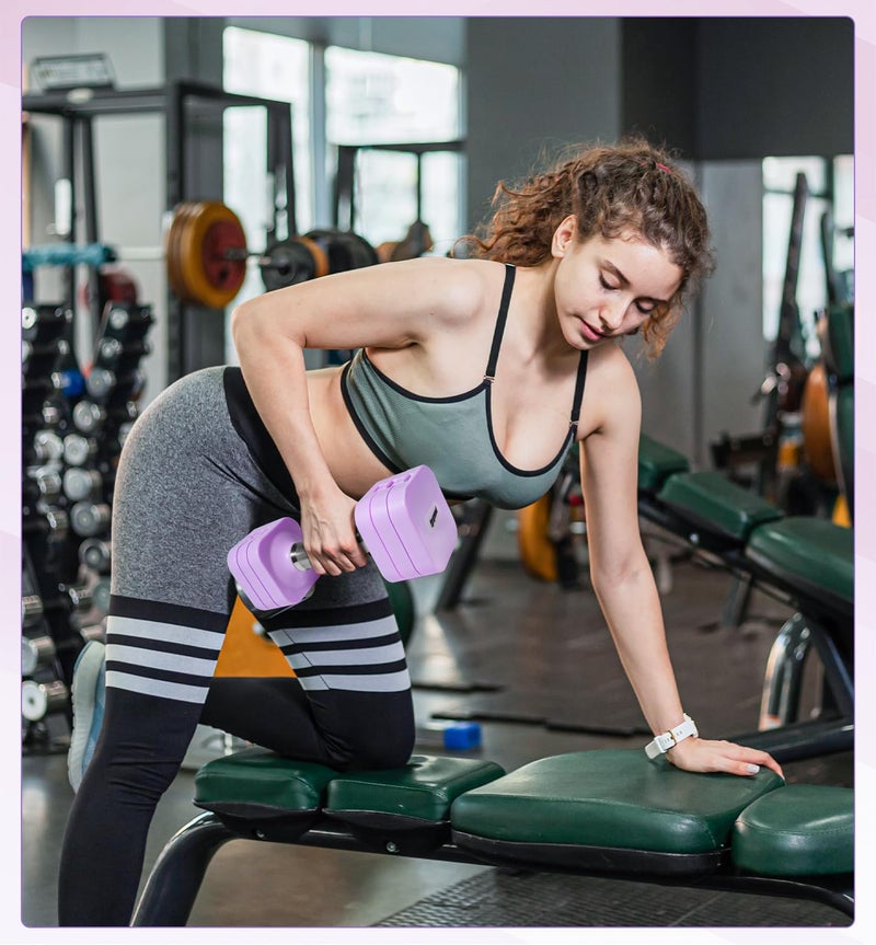 Upspeed 15 LBS Dumbbells Adjustable Hand Weights for Women Men, 4 in 1 Free Weight Dumbbell Set Adjust Hand Weight Set Exercise Fitness Dumbbells for Home Gym Workout Equipments, Purple - Image 5