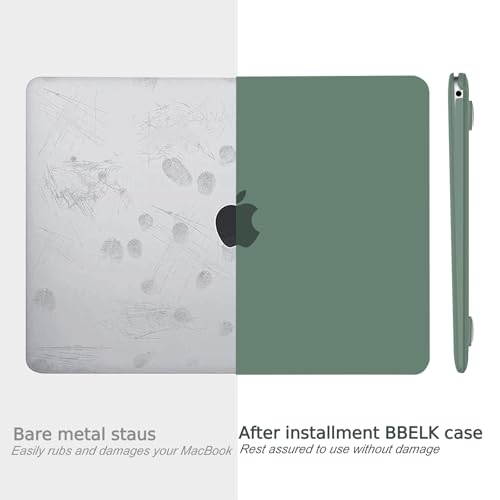 B BELK Compatible with MacBook Air 13 inch Case 2022 2021 2020 2019 2018 A2337 M1 A2179 A1932, Matte Plastic Hard Shell Case for MacBook Air 13.3 inch +Keyboard Cover+Screen Protector, Midnight Green - Image 3