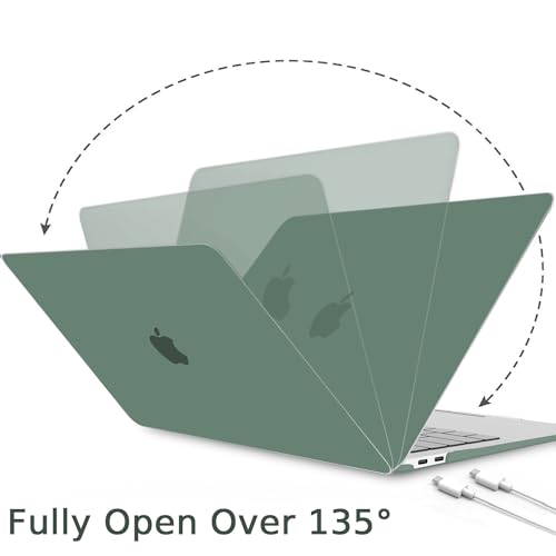 B BELK Compatible with MacBook Air 13 inch Case 2022 2021 2020 2019 2018 A2337 M1 A2179 A1932, Matte Plastic Hard Shell Case for MacBook Air 13.3 inch +Keyboard Cover+Screen Protector, Midnight Green - Image 5
