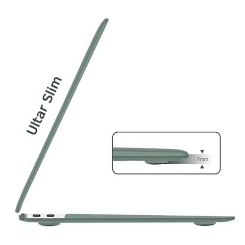 B BELK Compatible with MacBook Air 13 inch Case 2022 2021 2020 2019 2018 A2337 M1 A2179 A1932, Matte Plastic Hard Shell Case for MacBook Air 13.3 inch +Keyboard Cover+Screen Protector, Midnight Green - Image 4