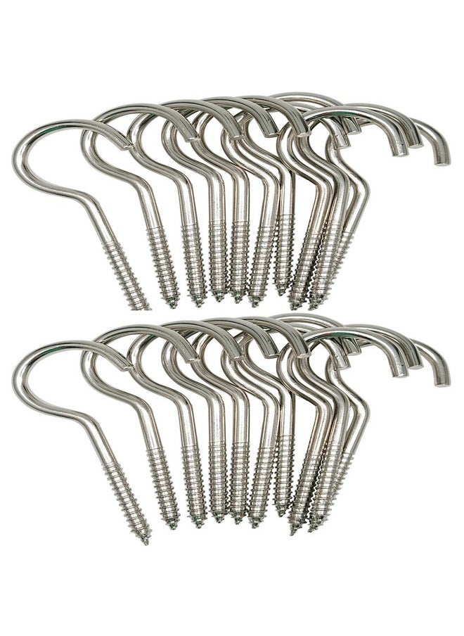 Axe Sickle - Axe Sickle 3.5 Inch Heavy Duty Large Screw Hook Ceiling Hook Cup Hook Silver 20 Pcs - Image 1