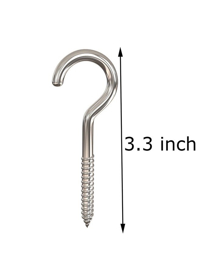 Axe Sickle - Axe Sickle 3.5 Inch Heavy Duty Large Screw Hook Ceiling Hook Cup Hook Silver 20 Pcs - Image 1