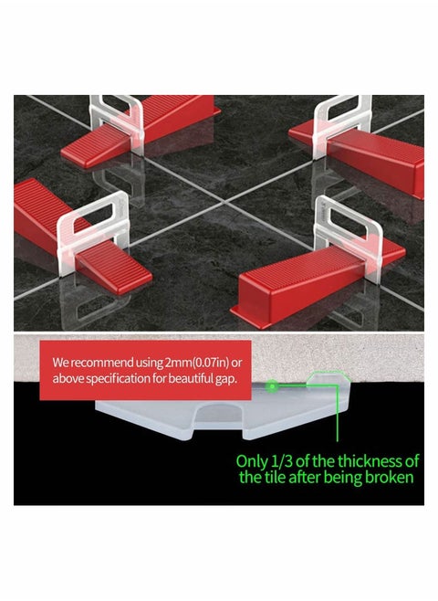 500 Pack Tile Leveling System Clips DIY Tiles Leveler Spacers Reusable Tools for Professional Ceramic Stone and Installation 3mm