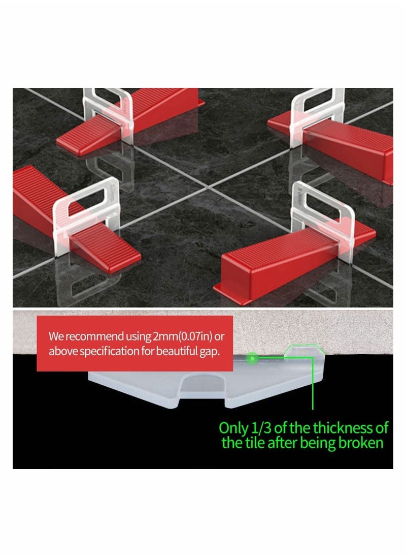 Generic 500 Pack Tile Leveling System Clips DIY Tiles Leveler Spacers Reusable Tools for Professional Ceramic Stone and Installation 3mm  - Image 1