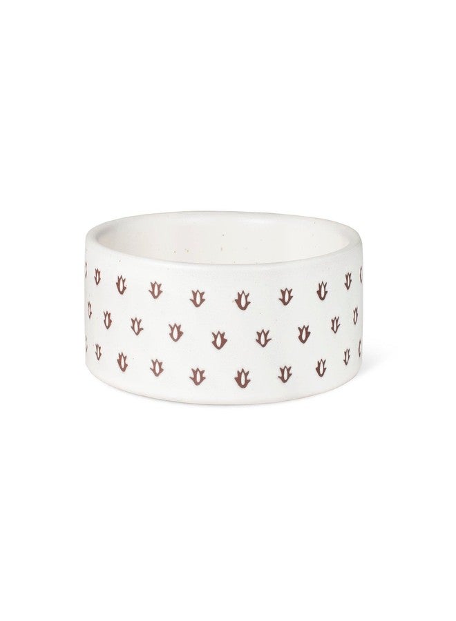 Fringe Studio Speckled Block Bone Small Wax Resist Ceramic Pet Bowl (5" Diameter x 1.75" H, 12 fl.oz.), PetShop Collection (473501) - Image 1