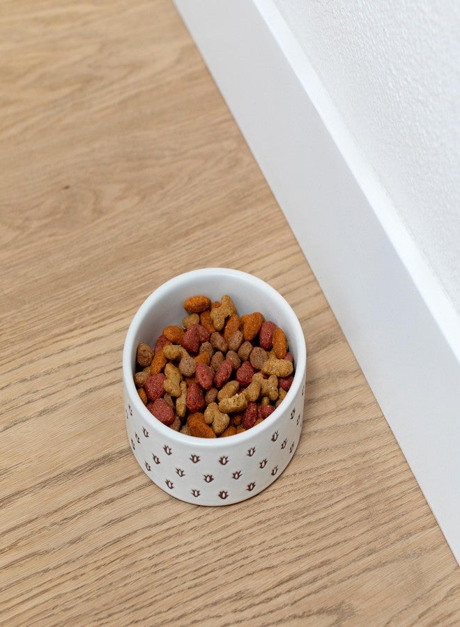 Fringe Studio Speckled Block Bone Small Wax Resist Ceramic Pet Bowl (5" Diameter x 1.75" H, 12 fl.oz.), PetShop Collection (473501) - Image 2