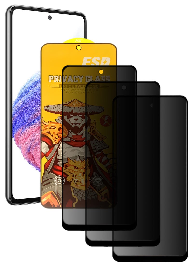 ESD 3 Pieces Tempered Dustproof Privacy Glass Screen Protector Compatible For Samsung Galaxy A53 5G - Image 1