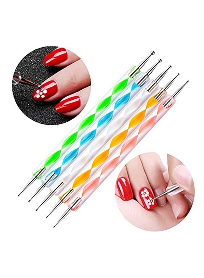 FULINJOY 5PCS Dotting Pens with 3 PCS Nail Painting Brushes, Double Ended Brush and Dotting Tool Kit, Nail Art Design Tools