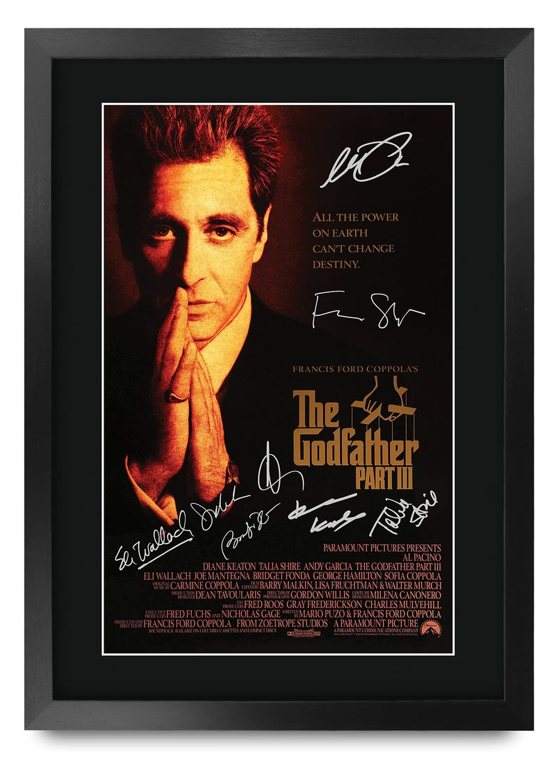 دب في - ديفيرن فيجن اوف ارت - ديفوفارت DVOFART بوستر بإطار بطابع فيلم The Godfather Part III – مقاس A3 (420×297 مم)، بتصميم توقيع مطبوع - Image 1