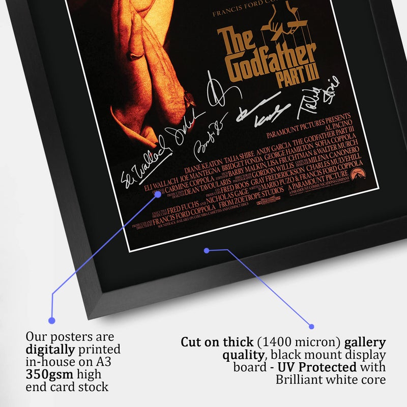 دب في - ديفيرن فيجن اوف ارت - ديفوفارت DVOFART بوستر بإطار بطابع فيلم The Godfather Part III – مقاس A3 (420×297 مم)، بتصميم توقيع مطبوع - Image 4
