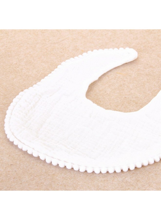 Nishine Nishine 6 PACK Muslin Baby Drooling Bibs for Unisex Boys Girls Cotton Absorbent Feedig Teething Bandana Drool Bibs Scarf Bibs (White-6 Pack)  - Image 4