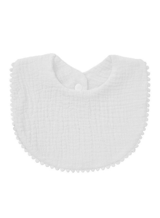 Nishine Nishine 6 PACK Muslin Baby Drooling Bibs for Unisex Boys Girls Cotton Absorbent Feedig Teething Bandana Drool Bibs Scarf Bibs (White-6 Pack)  - Image 2