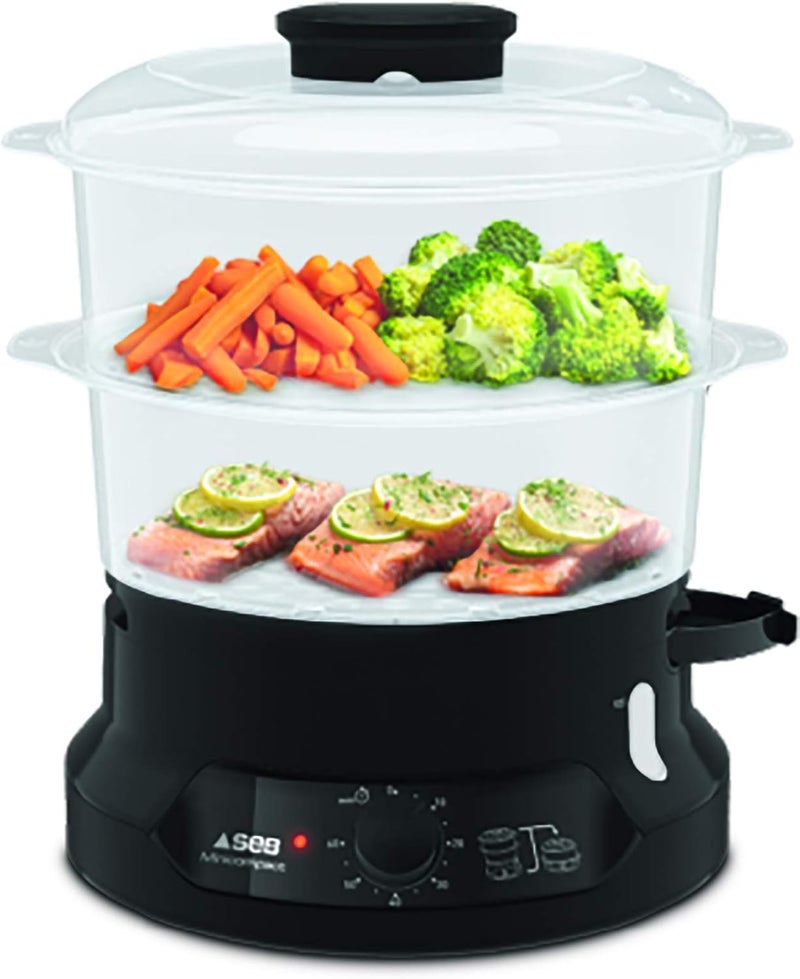 T-fal TEFAL Steam Cooker | Minicompact Steam Cooker |6 L Capacity |Stackable Storage System | Healthy Cooking | BPA-Free Bowls |60-Minute Timer | VC139865 | 2 years warranty - Image 2