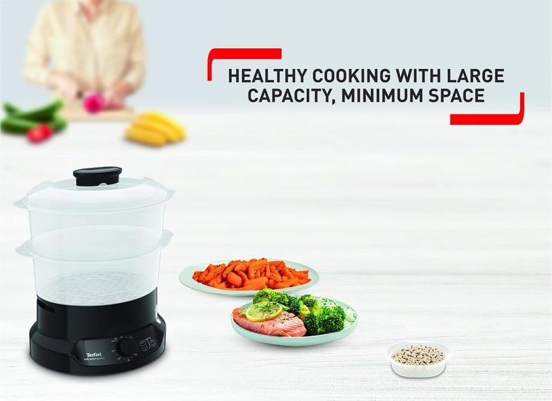T-fal TEFAL Steam Cooker | Minicompact Steam Cooker |6 L Capacity |Stackable Storage System | Healthy Cooking | BPA-Free Bowls |60-Minute Timer | VC139865 | 2 years warranty - Image 5
