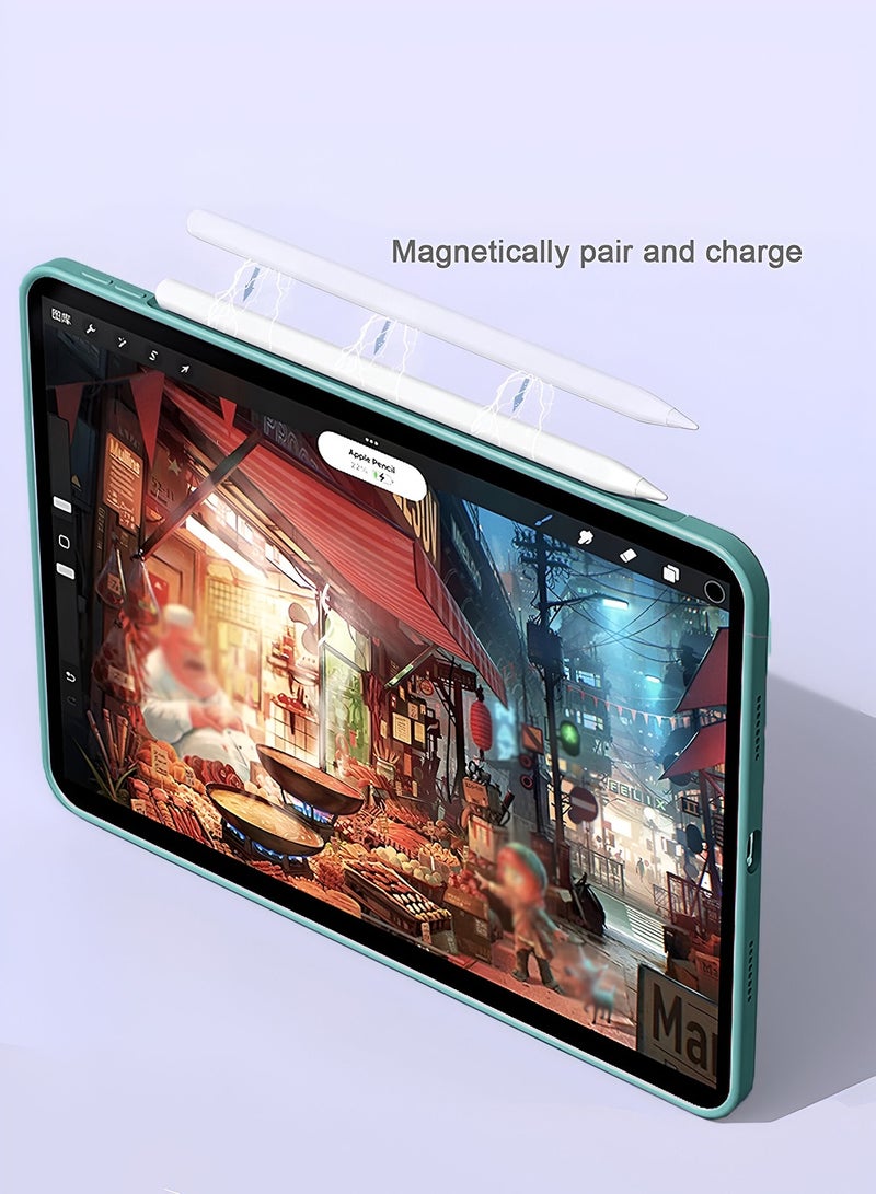 دبليو تيك هواوي ميت باد SE 11 2024 (11 بوصة) غطاء جراب سيليكون سائل ناعم ممتاز (MCRPSN) - أخضر غامق - Image 5