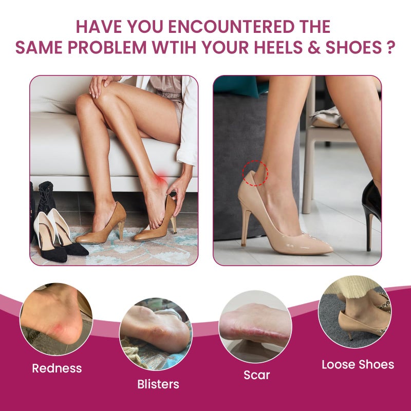 Bukihome Heel Pads Grips for Women Shoes - Bukihome Self-Adhesive Heel Cushion Inserts Prevent Slipping, Rubbing, Blisters, Foot Pain, Improve Shoe Fit - Gel Heel Pads for Shoes Too Big (Beige,3 Pairs) - Image 2