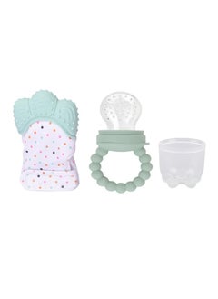 Pikkaboo Pikkaboo Chew & Feed Teether with Fruit Pacifier Duo-Mint  - Image 1