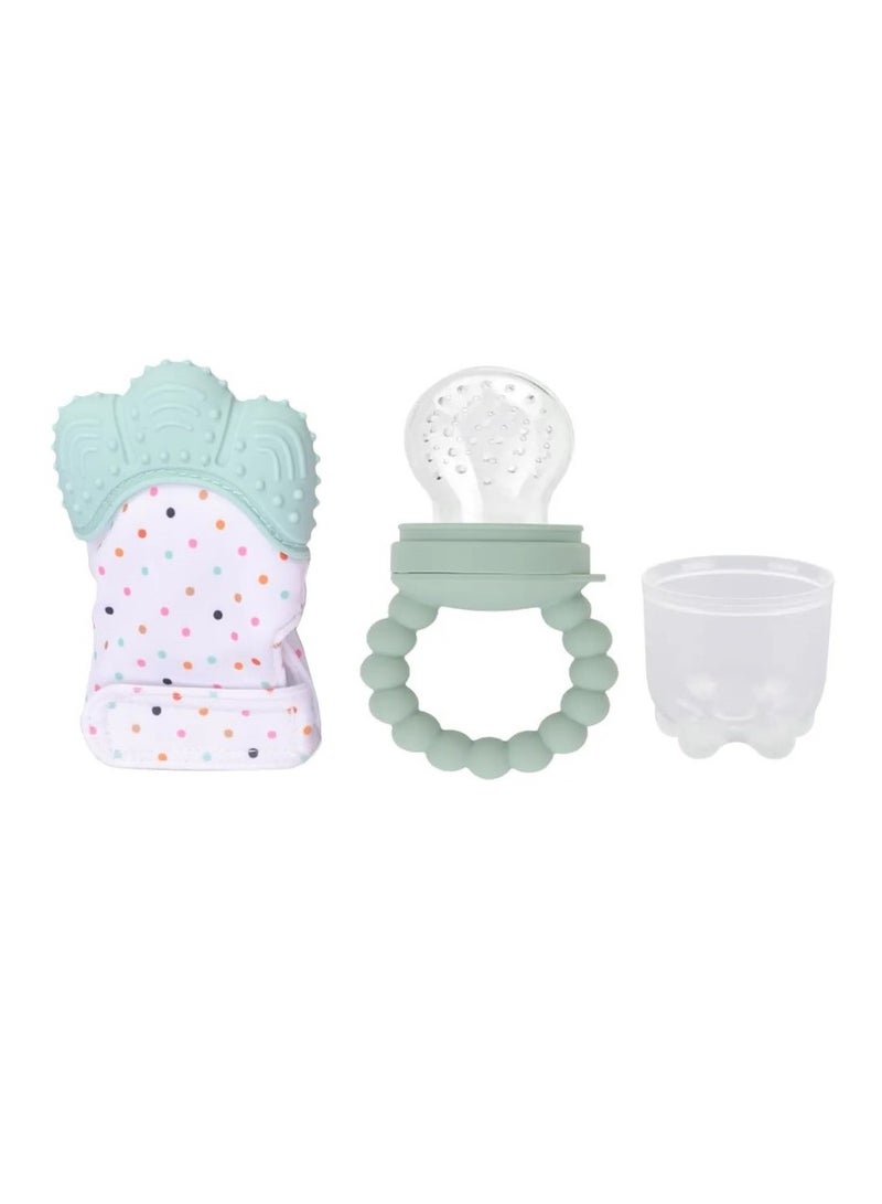 Pikkaboo Chew & Feed Teether with Fruit Pacifier Duo-Mint - Image 1