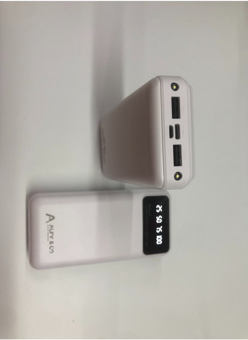 ALFY & CO 20000 mAh Power Bank Portable Charger USB Type C Battery Pack 22.5W Fast Charging Compatible with iPhone 16 15 14 13 Pro Max Samsung Galaxy Z Fold 6 S24 S23 S22 S21 Ultra Apple Watch Airpods iPad white  - Image 3