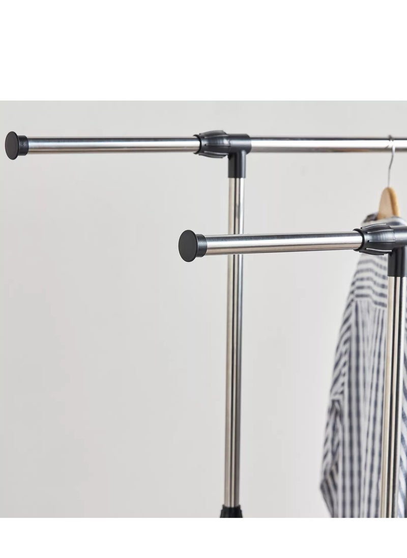 Megan Extendable Double Clothes Rail with Wheels