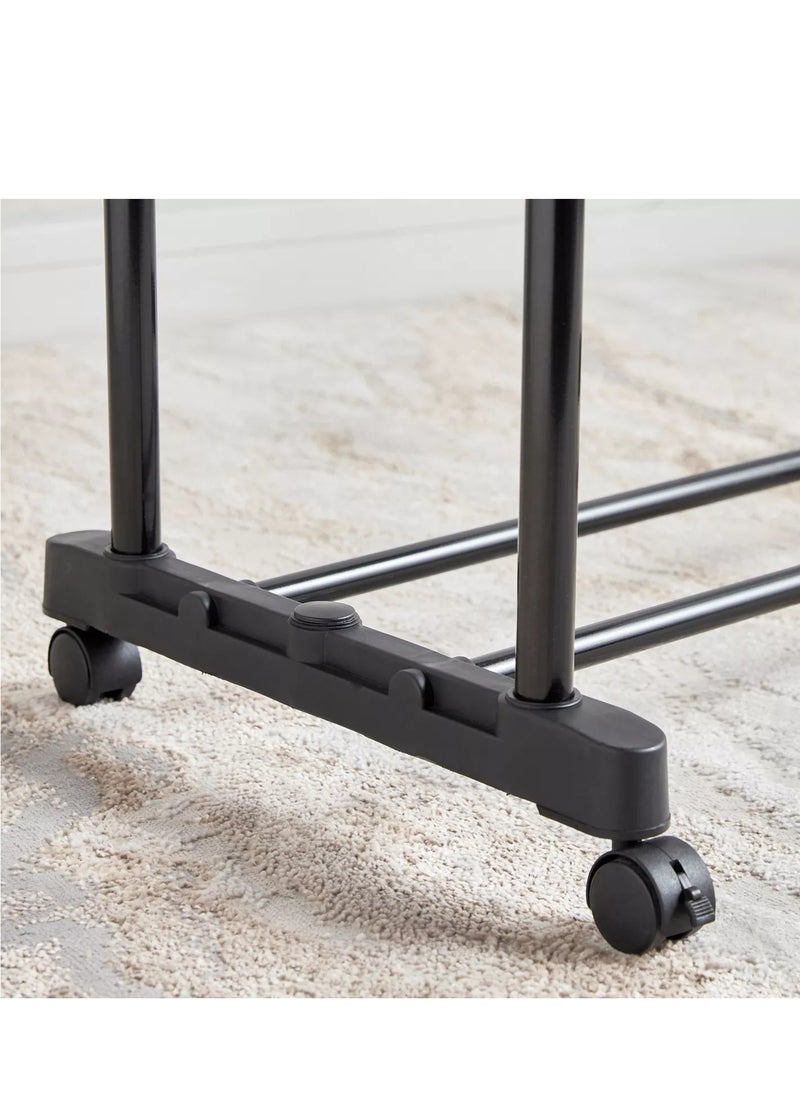 Megan Extendable Double Clothes Rail with Wheels